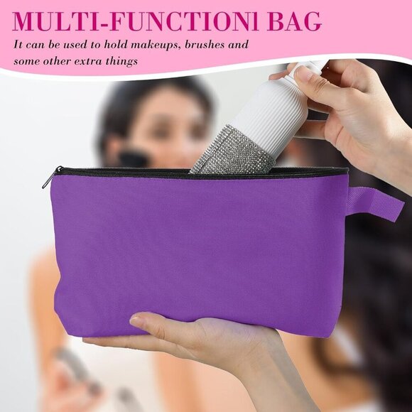 10 Pieces Canvas Makeup Bags Bulk for Women Travel Cosmetic Organizer Plain Stor - Picture 4 of 7